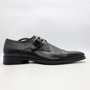 Magnannl Marco II Single Monk Strap Black Leather Men's Size 11 Dress Shoes